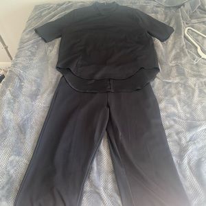 Zara set pants and shirt, black. Pants size L, shirt size XL.